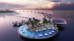 An artist's impression of the stainless steel villas at Shebara, Red Sea Global's latest luxury resort