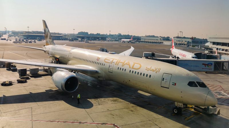 An Etihad Boeing 787 at Abu Dhabi International. The airline is outsourcing some 787 routes to other carriers