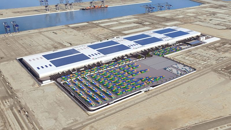 A rendering of DP World's logistics park in Jeddah Islamic Port