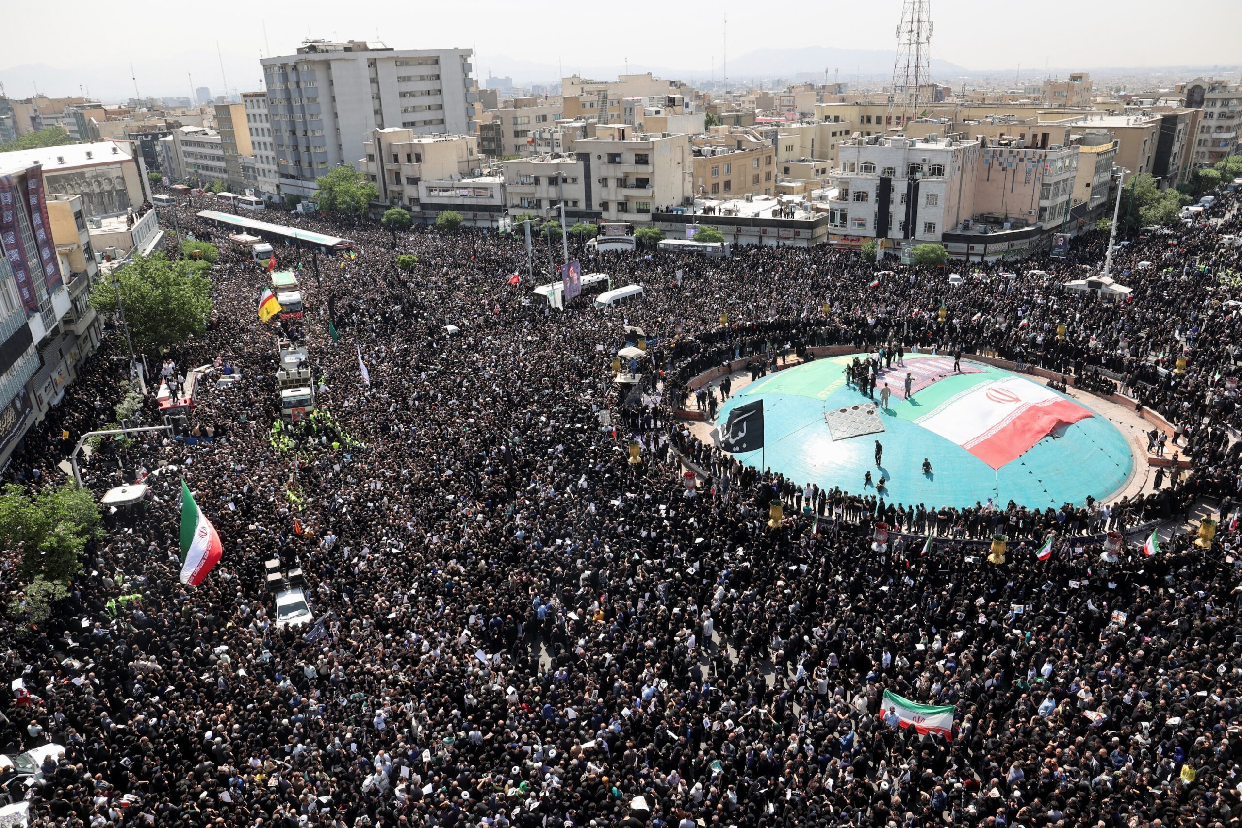 Crowds gather in Tehran for the funeral of President Ebrahim Raisi