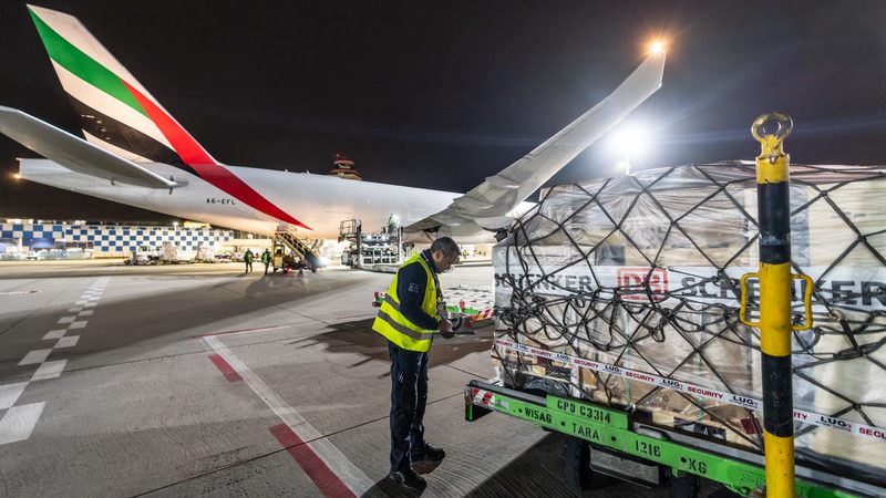 Emirates SkyCargo reported carrying 2.2m tonnes of cargo, an 18% year-on-year increase