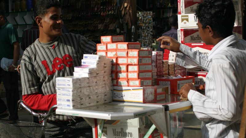 Cigarette sellers in Aswan, Egypt. US company Philip Morris says it wants to give smokers in Egypt 'better options than cigarettes'