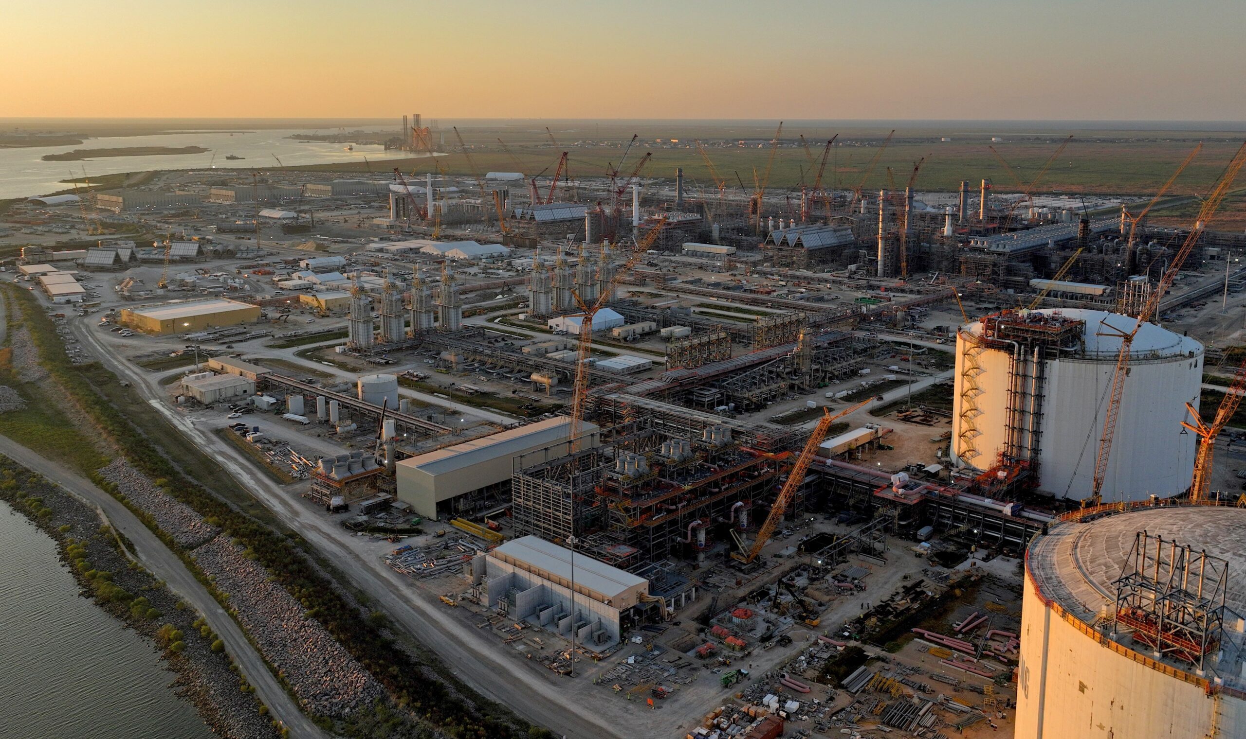 The under-construction Golden Pass LNG facility in Texas