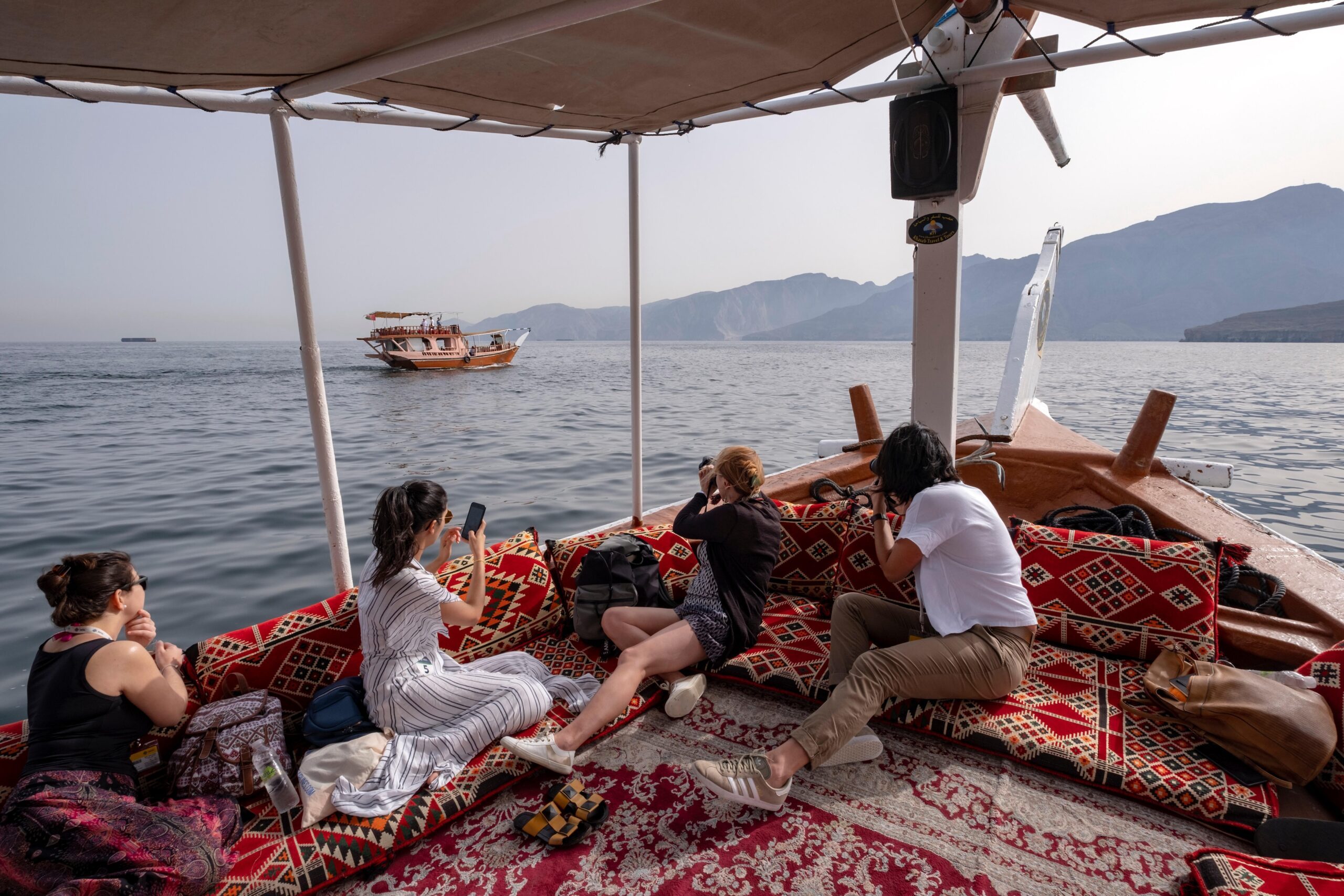 Tourists on a dhow cruise in Musandam, where Club Med will develop its first Middle East resort