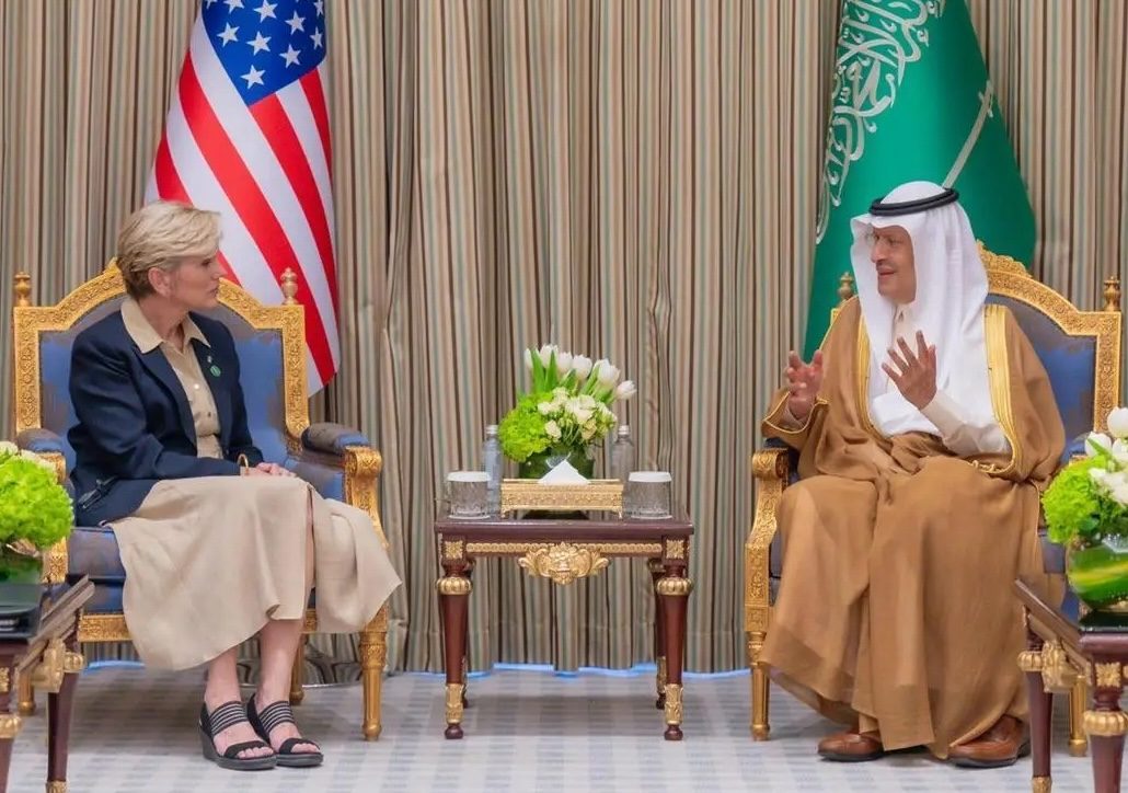 Saudi Arabian energy minister Prince Abdulaziz bin Salman bin Abdulaziz talks with US energy secretary Jennifer Granholm in Riyadh. Nuclear energy was apparently discussed but no details were given