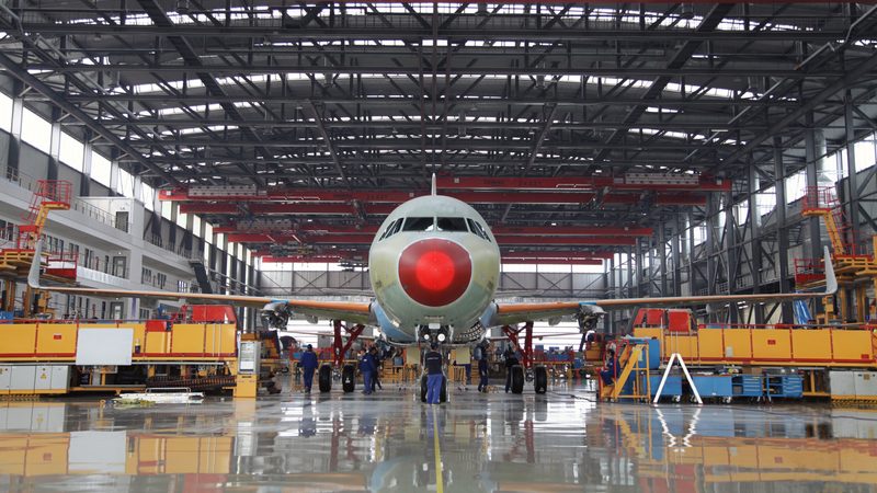 An Airbus 320 under construction. The Morocco plant is expected to produce parts for 75 planes a month