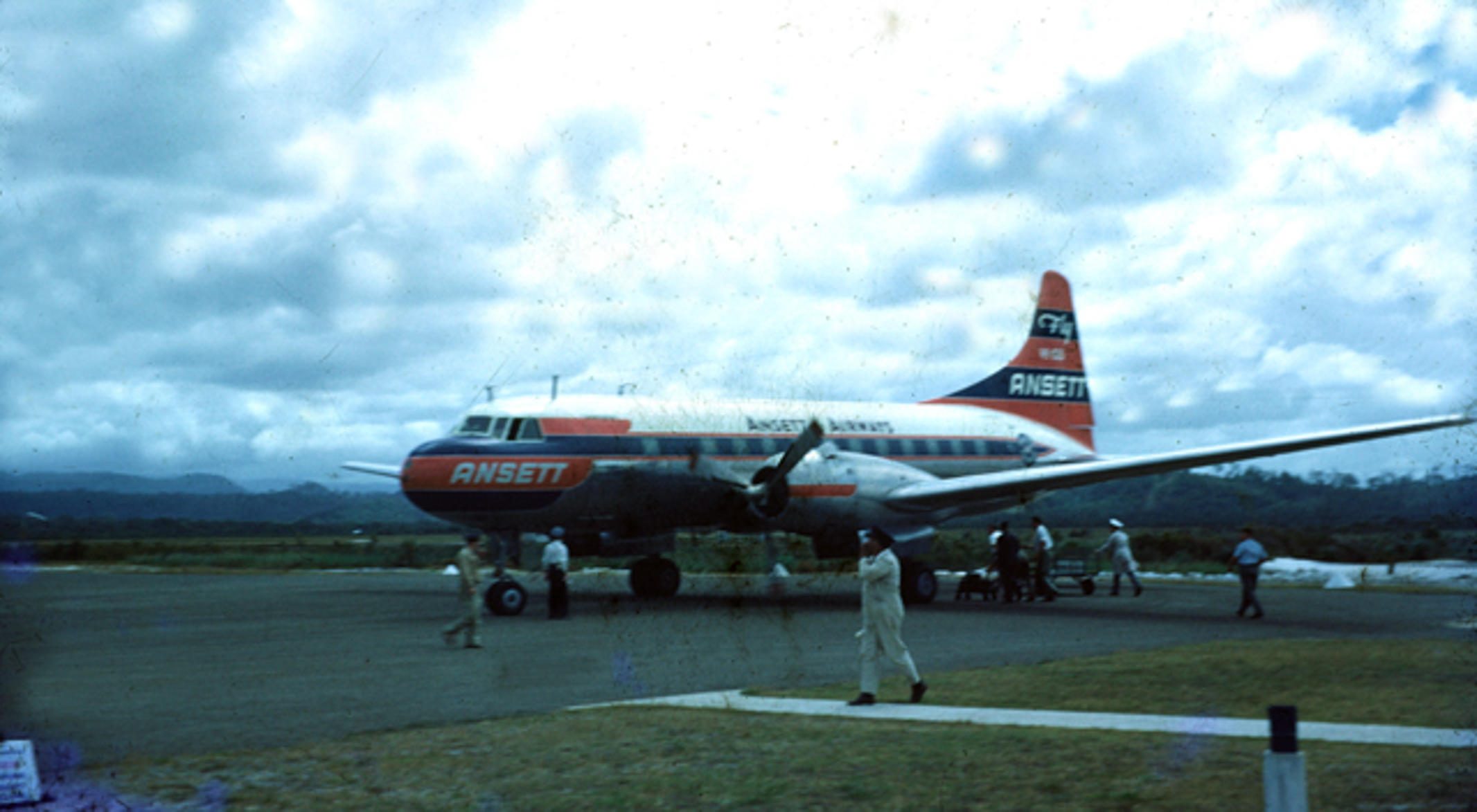 An Ansett Airways jet at Coolangatta airport in Queensland. Hogan began his career at Ansett