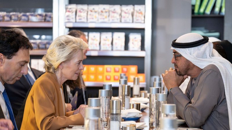 Ursula von der Leyen, president of the European Commission, and Sheikh Mohamed bin Zayed, president of the UAE, in Abu Dhabi last September. Another EU delegation visited last week