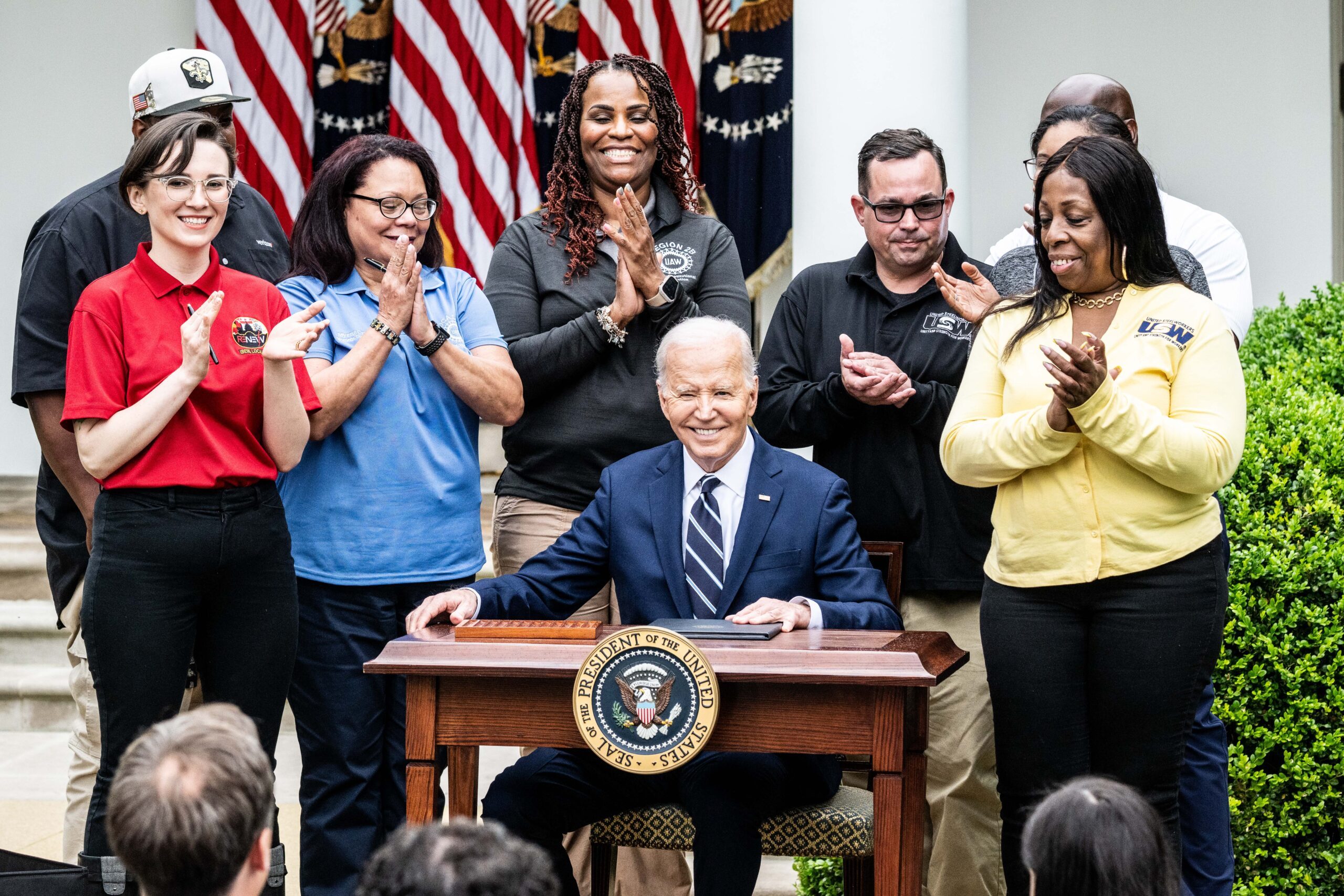 President Joe Biden pictured just after signing documents to bring in tariffs on Chinese goods
