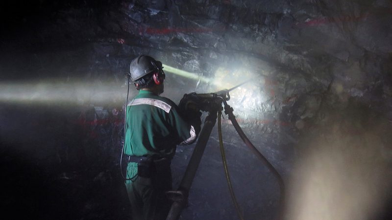 A miner inside a tunnel of the Parrilla silver mine, Mexico. Mexico is the world's biggest producer of mined silver.