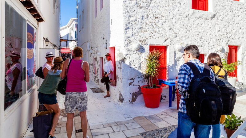 Tourists among houses in Bodrum. Turkey's housing costs rose 93 percent year on year, well above the general inflation rate of 75 percent