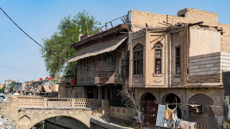 Old merchant houses in Basra, Iraq. A Japanese company will provide construction machinery for a project there