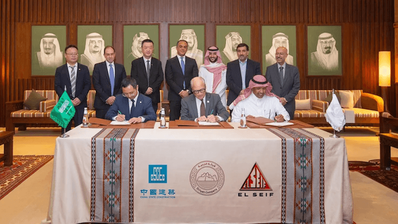 China State Construction Engineering, Diriyah Group and El Seif Engineering Contracting sign the contract