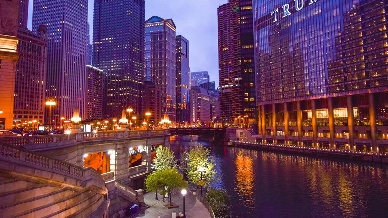 The Trump hotel and tower in Chicago; details of location and construction of the Dubai tower are expected to be released before the end of the years