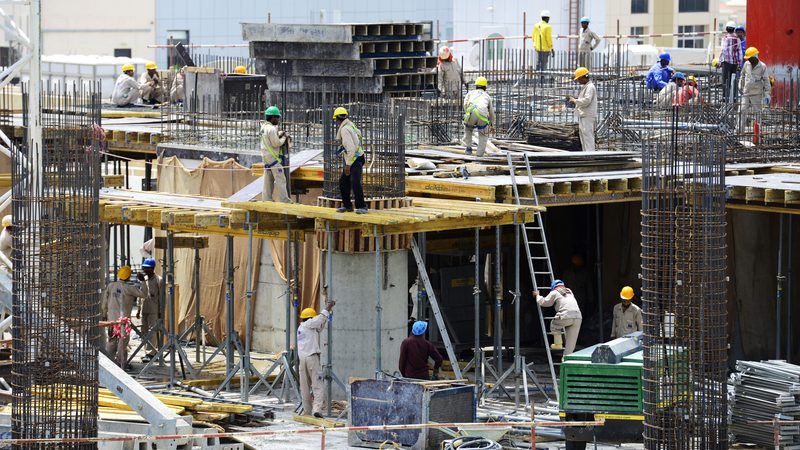 A construction site in Dubai. Companies are increasing prices due to rises in wages and the cost of material