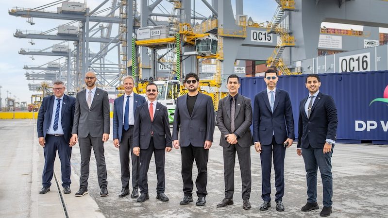 Sheikh Maktoum bin Mohammed bin Rashid Al Maktoum, the UAE's deputy prime minister and finance minister, visiting the London Gateway port