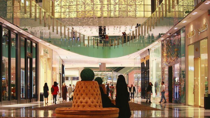 Shoppers at Fashion Avenue, Dubai Mall. High demand for retail space is pushing up rents in the city