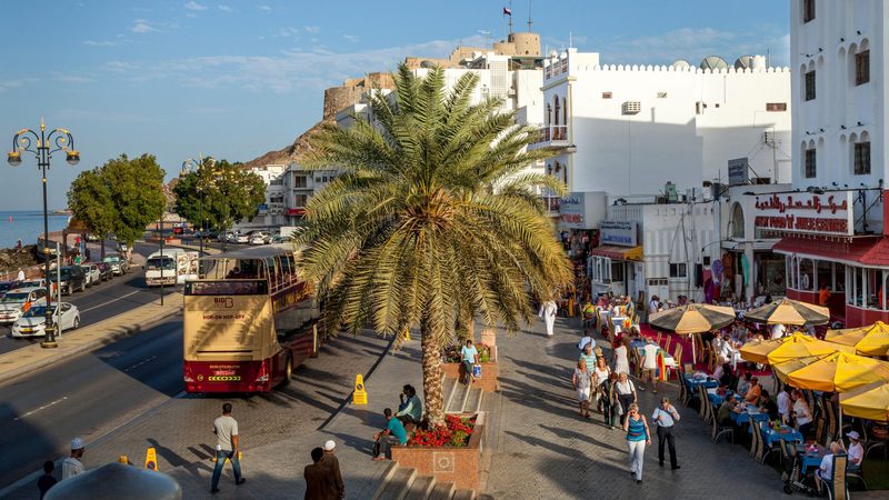 The bustling Corniche in Muscat. Oman is poised to become the first GCC country to introduce personal income tax