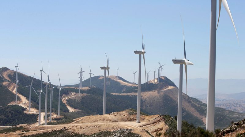 An Acwa Power wind farm near Tangier. Its plans for Egypt include a 1.1GW wind power project on the Red Sea