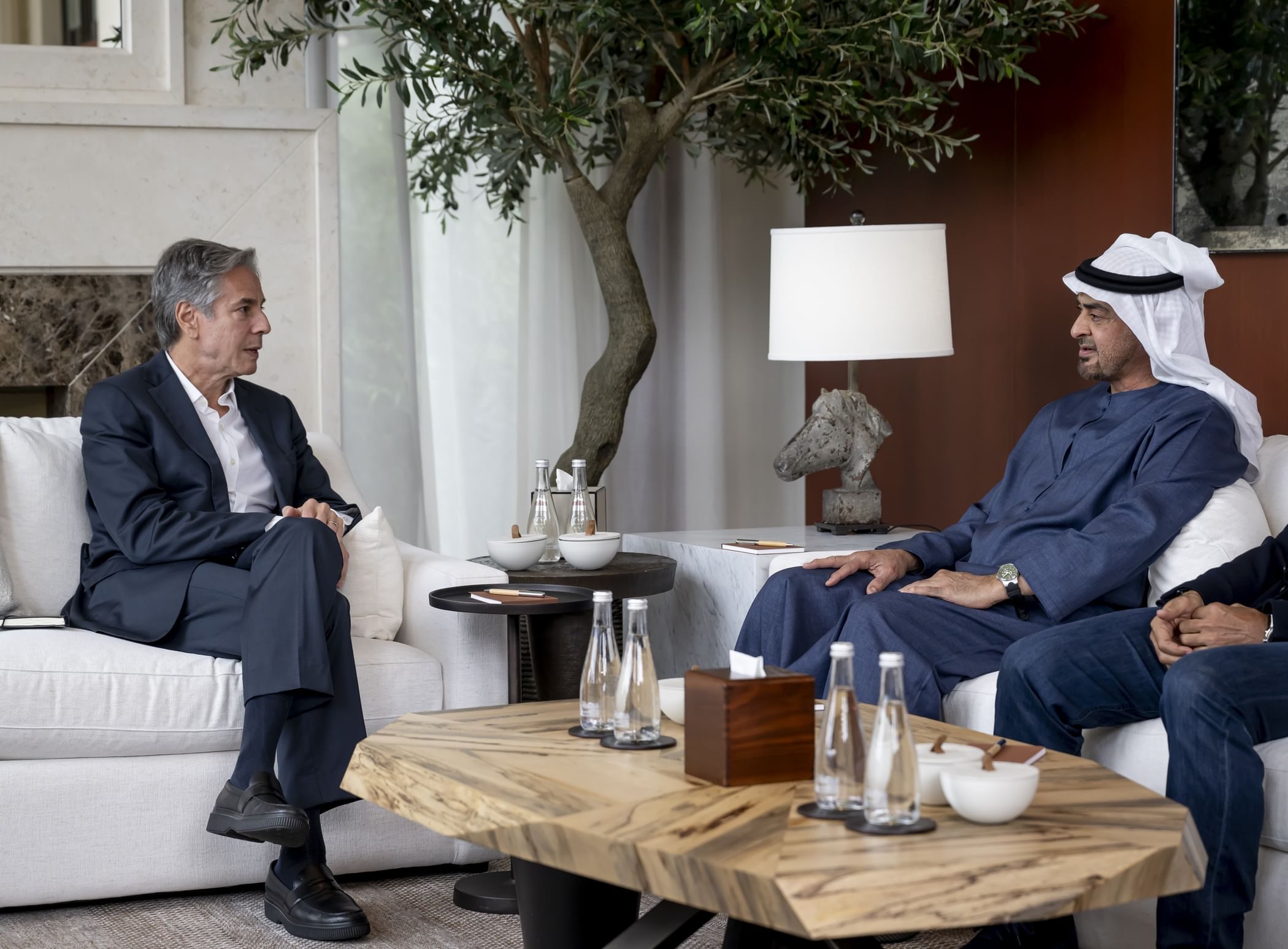 Sheikh Mohamed and US secretary of state Antony Blinken discussed the importance of dealing with regional conflicts