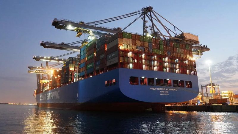 A container vessel docked at Jeddah Islamic Port, which handled 5.58m containers in 2023