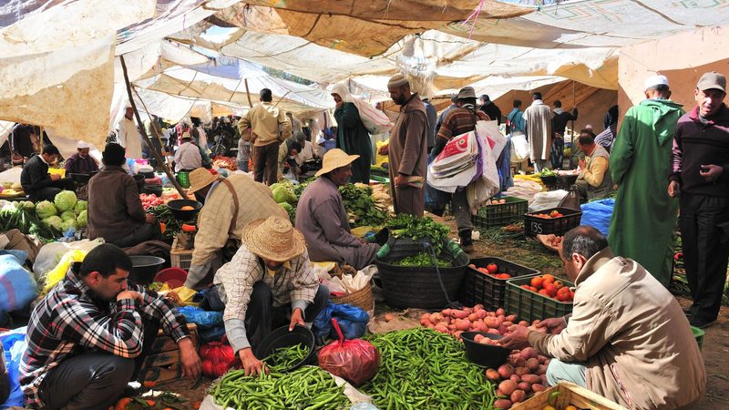 A food market south of Marrakech. Morocco's GDP growth and the agricultural sector are both expected to bounce back in 2025