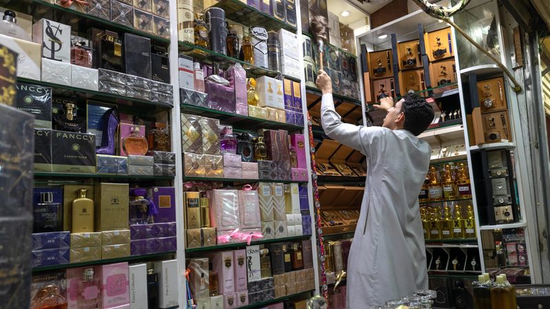 A perfume shop in Sabya, Saudi Arabia. The country's fragrance sector is worth $2.3bn