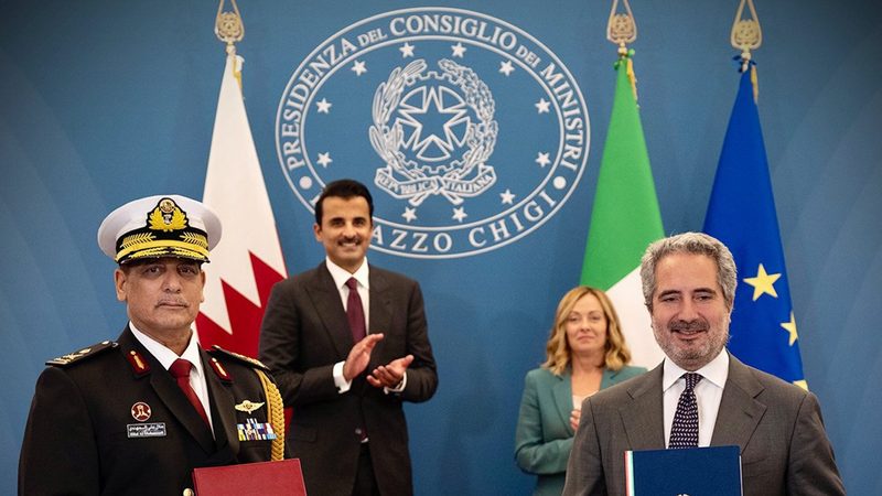 Qatar Fincantieri anti-drone radar deal Giorgia Meloni Emir of Qatar Sheikh Tamim Bin Hamad AlThani