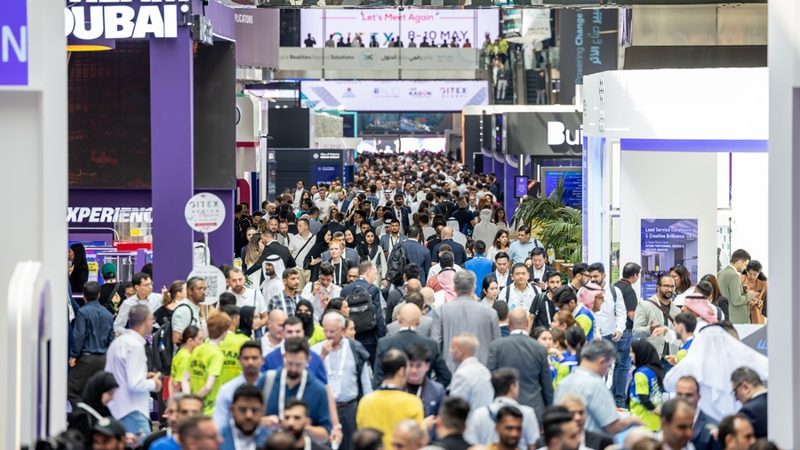 Visitors tour the exhibition halls at Gitex Global. This year's expo runs until October 18