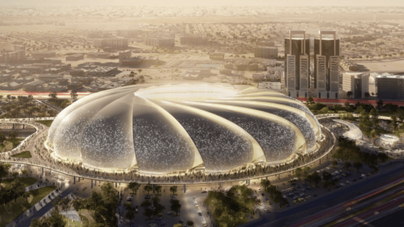 A rendering of the 47,000-seat stadium by Roshn and Aramco in Khobar. Roshn's credit facility has been provided by six Tadawul-listed lenders