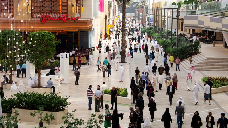 Shoppers in Kuwait's Avenues Mall – the IMF says the country needs to encourage private sector employment