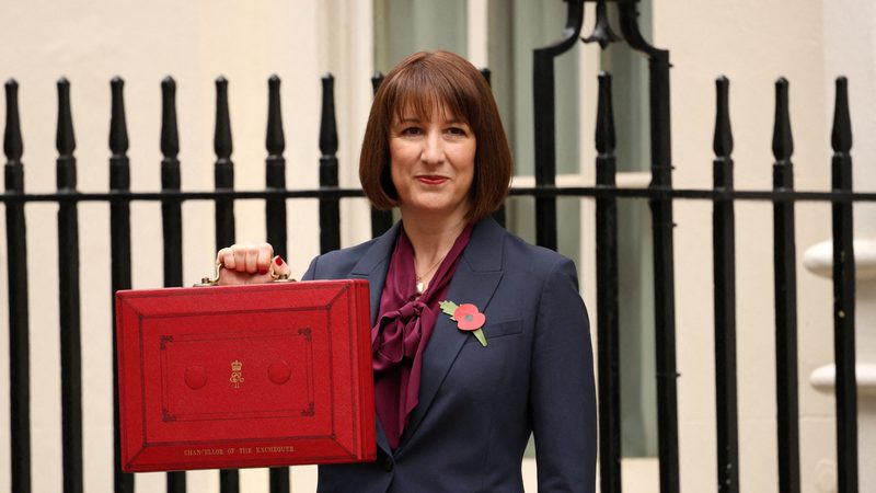 UK chancellor Labour's Rachel Reeves poses with the red Budget box – the market response has been positive