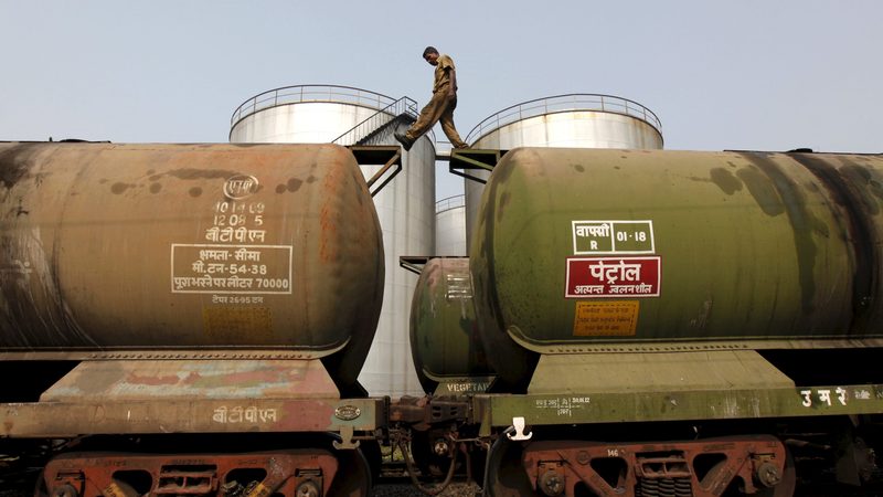 A worker at a Kolkata oil terminal. India imports vast amounts of oil and the UAE's contribution has grown