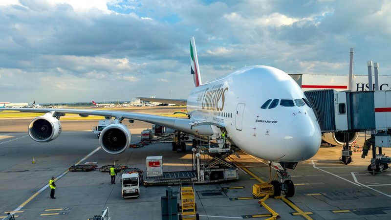 The last double-decker: an Emirates Airbus A380-800 prepares for take off at London Heathrow