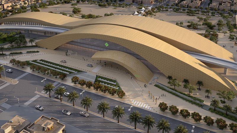 The Riyadh Western Metro Station, one of four main commuter hubs on the network