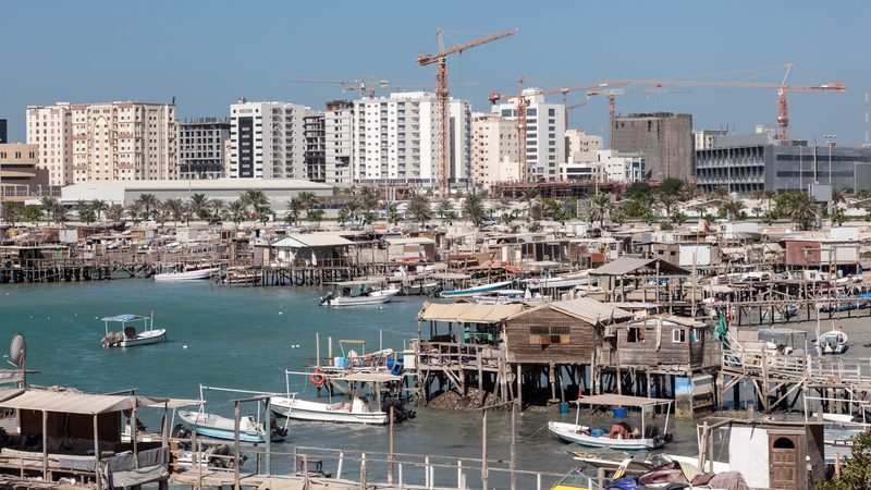 Fishing huts and boats in Muharraq. New free zones in the governorate could help to diversify Bahrain's economy