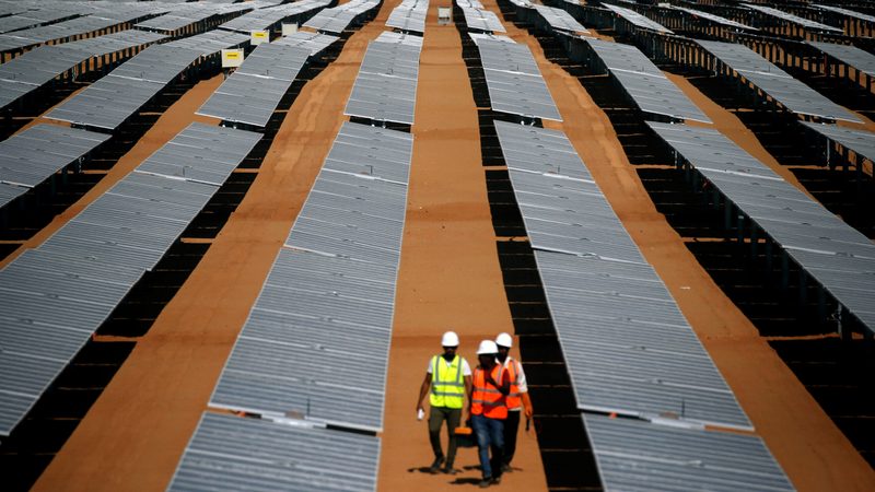 The Benban solar plant in Aswan. Among the MOUs the UAE signed with Egypt is a 300 MW solar plant in Benban