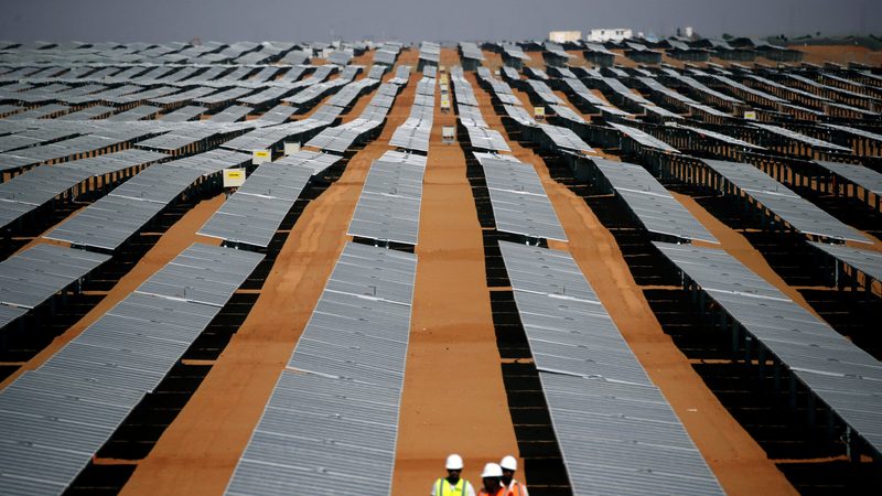 The Benban solar plant in Aswan. Among the MOUs the UAE signed with Egypt is a 300 MW solar plant in Benban