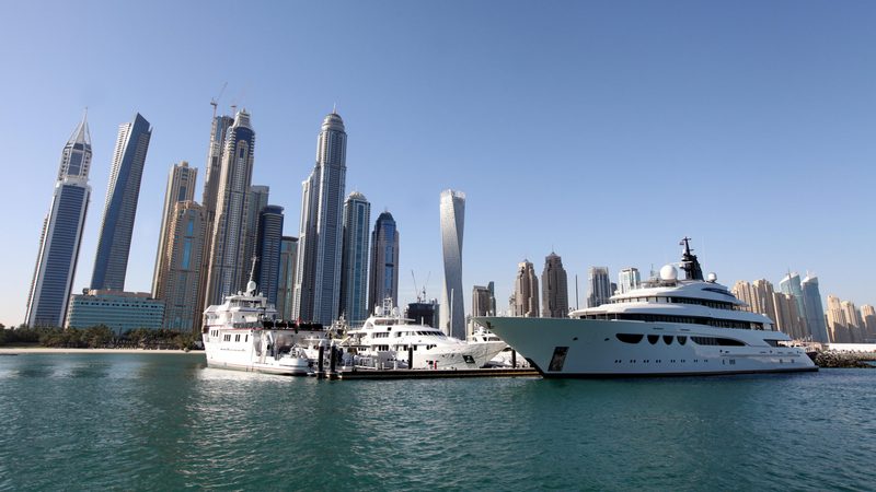 Luxury yachts in Dubai. The emirate is now home to 39 billionaires