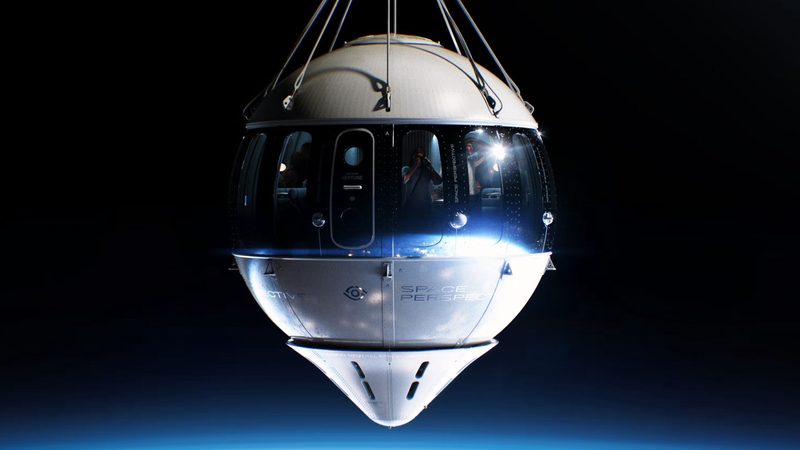 An impression of the Space Perspective balloon capsule in flight