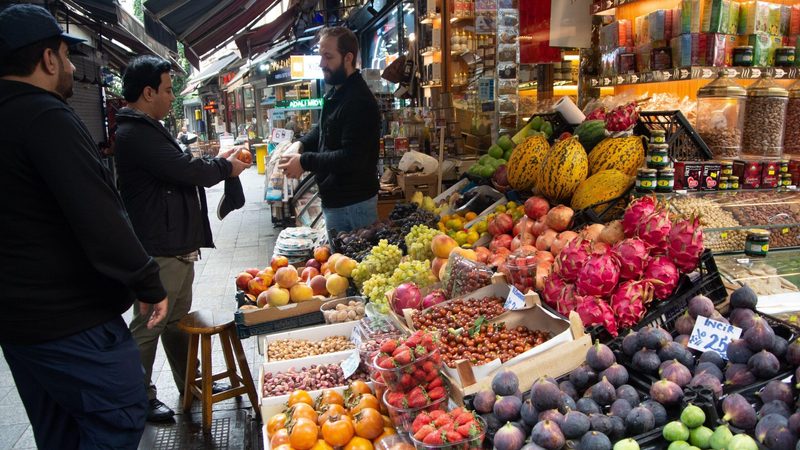 A greengrocer at a food market in Uskudar, Istanbul. Turkey's October inflation figure was higher than expected