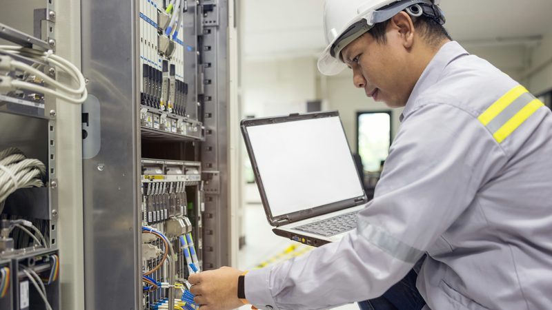 A data centre technician. Amazon, Google and Microsoft are also developing high-tech infrastructure in Southeast Asia