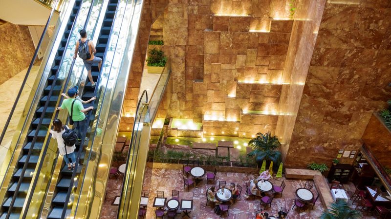 The atrium of Trump Tower in Manhattan. Damac’s Ali Sajwani says Trump-branded properties in Dubai have doubled in value since 2020