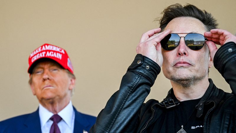 Elon Musk with President-elect Donald Trump. Oman's investment in Musk's AI project is its latest tie-up with the billionaire