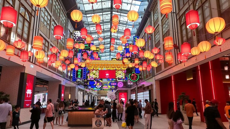 A shopping mall decorated in preparation for Chinese New Year. Approximately 400,000 Chinese citizens live in the UAE