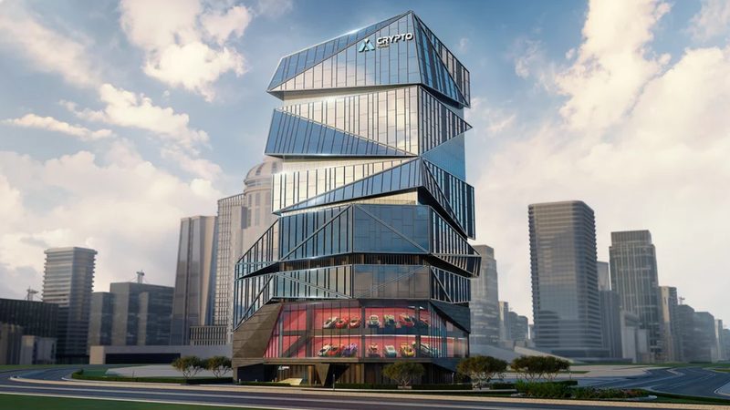 A rendering of the Dubai Crypto Tower that is intended to house blockchain companies