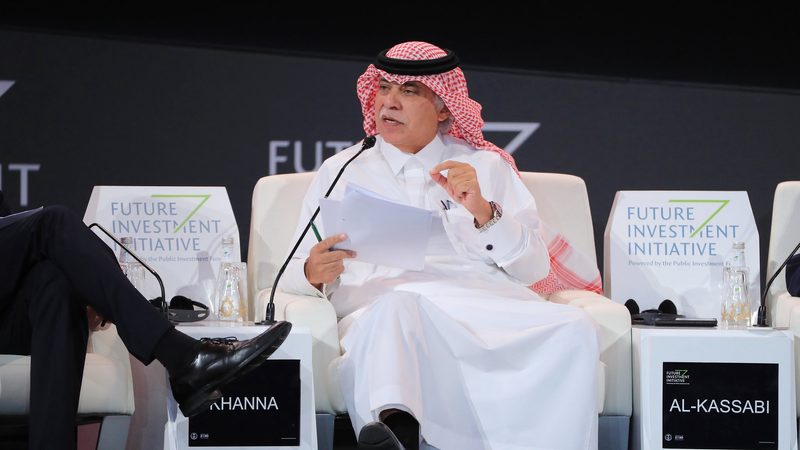 Majid Al-Kassabi speaking at the World Economic Forum in Davos