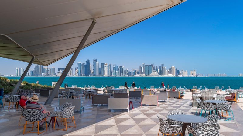 The skyline of the West Bay Central Business District in Doha. Qatar aims to achieve $100 billion in foreign direct investment by 2030