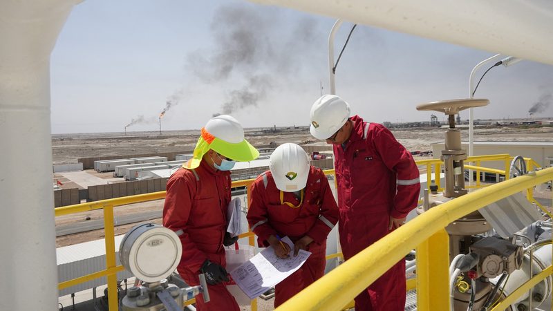 Oil workers in Iraq. The country's oil exports are increasingly headed to Asia, leading some to question the necessity of rebuilding the Syria pipeline