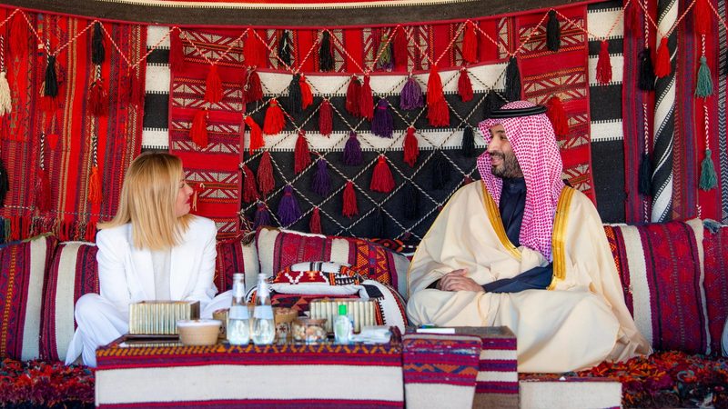 Saudi Crown Prince Mohammed bin Salman Al Saud and Italy's prime minister Giorgia Meloni in AlUla have signed a deal to upgrade relations between the countries